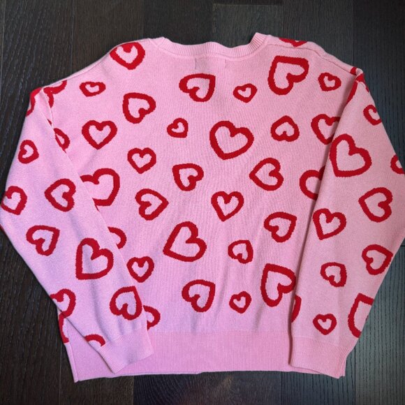 NWT Target Viral Valentine's Day Graphic Heart Cardigan - Pink & Red (Size M) - Picture 8 of 8